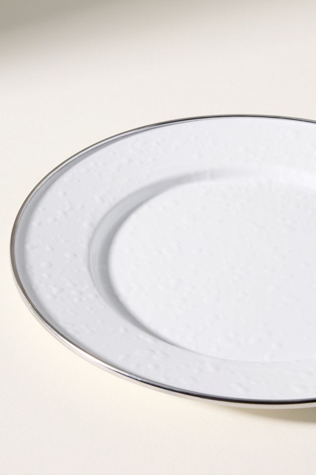 Golden Rabbit Swirl Enamel Dinner Plate #2
