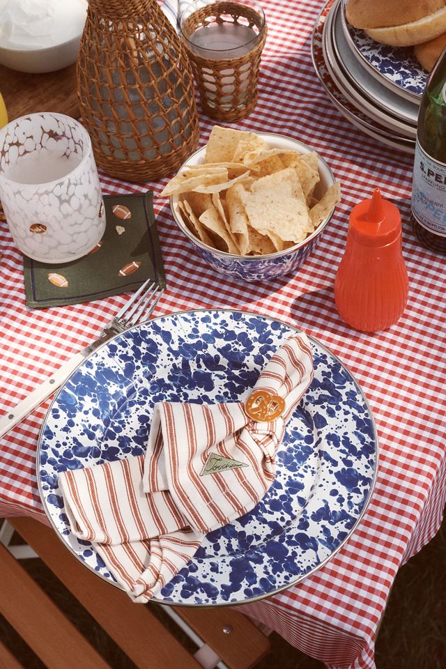 Golden Rabbit Swirl Enamel Dinner Plate | AnthroHome