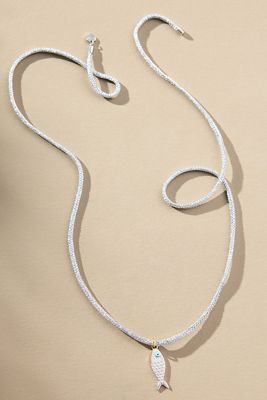 Hart Silver Fish Charm Lurex Necklace