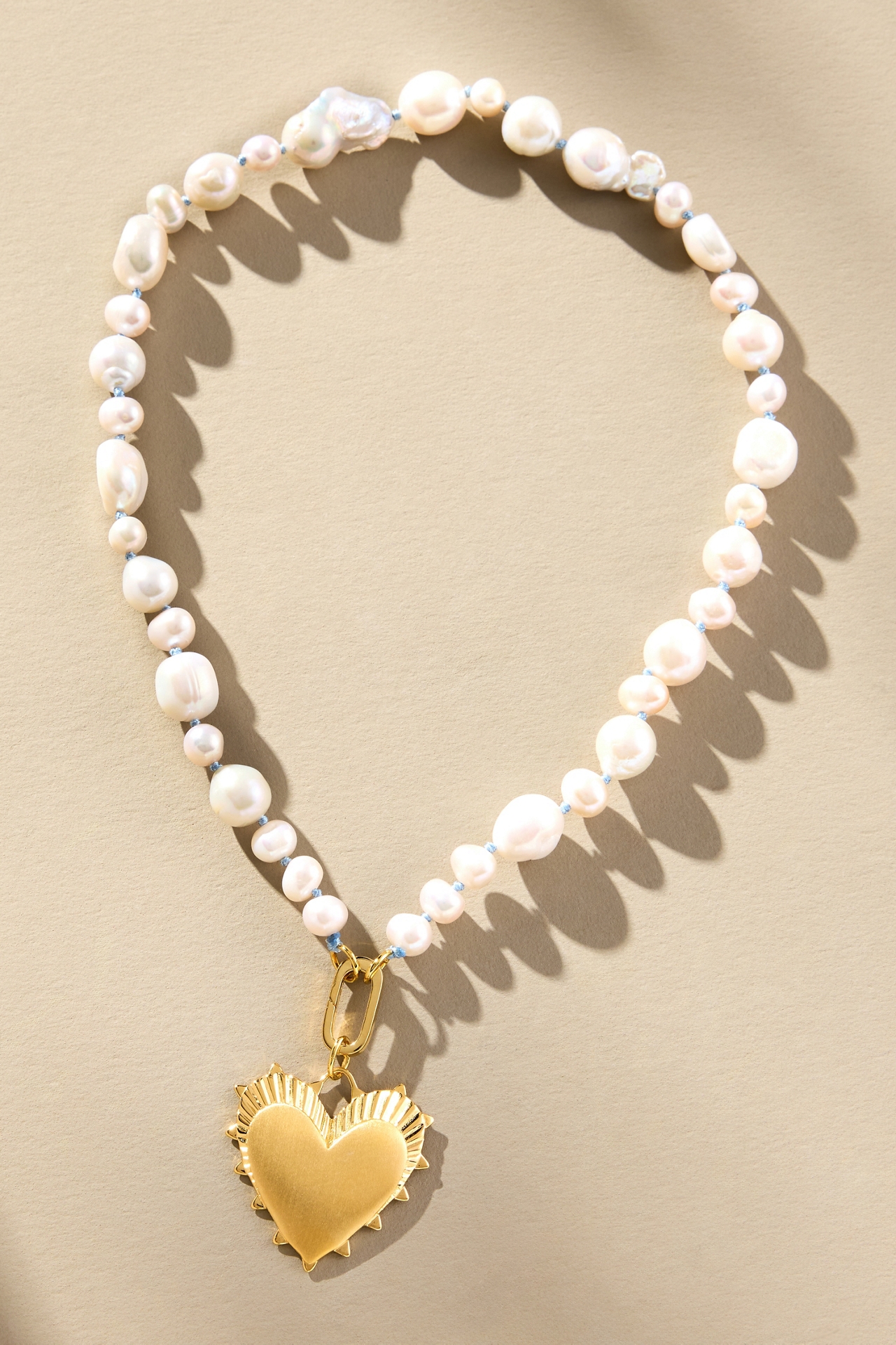 Hart Baroque Pearl Heart Charm Necklace