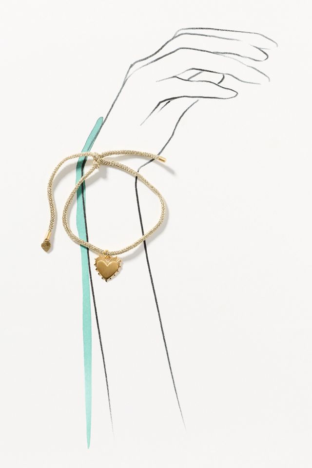Hart Heart Charm Gold Lurex Bracelet #2
