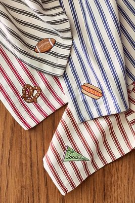 Frasier Sterling Game Day Icon Striped Napkins, Set of 4