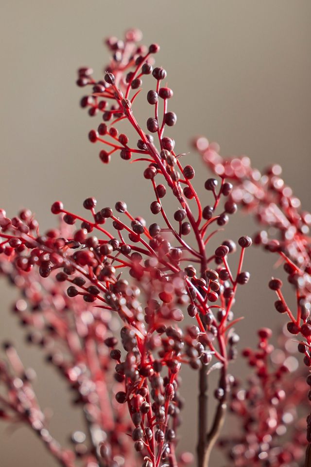 Faux Burgundy Berry Bush Spray #1