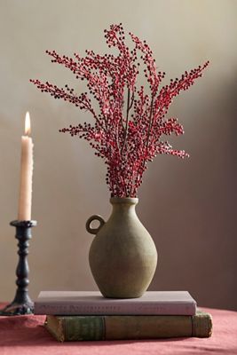 Faux Burgundy Berry Bush Spray
