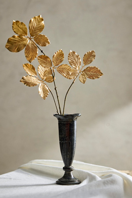 Terrain Faux Golden Leaves Spray In Gold