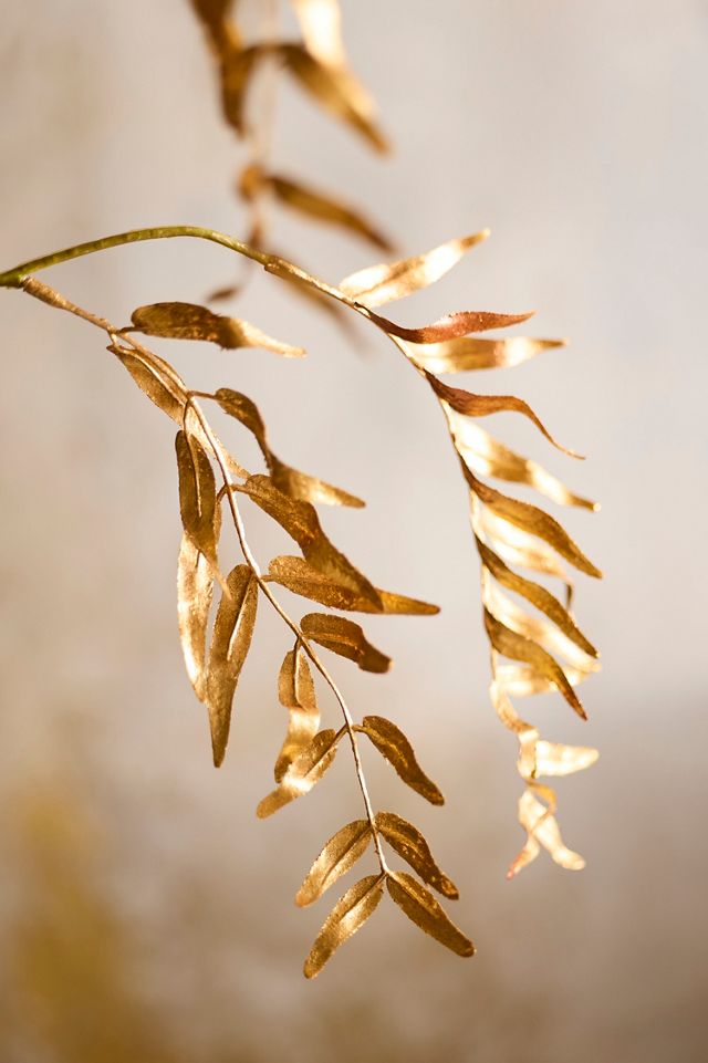 Faux Copper Leaves Spray #1