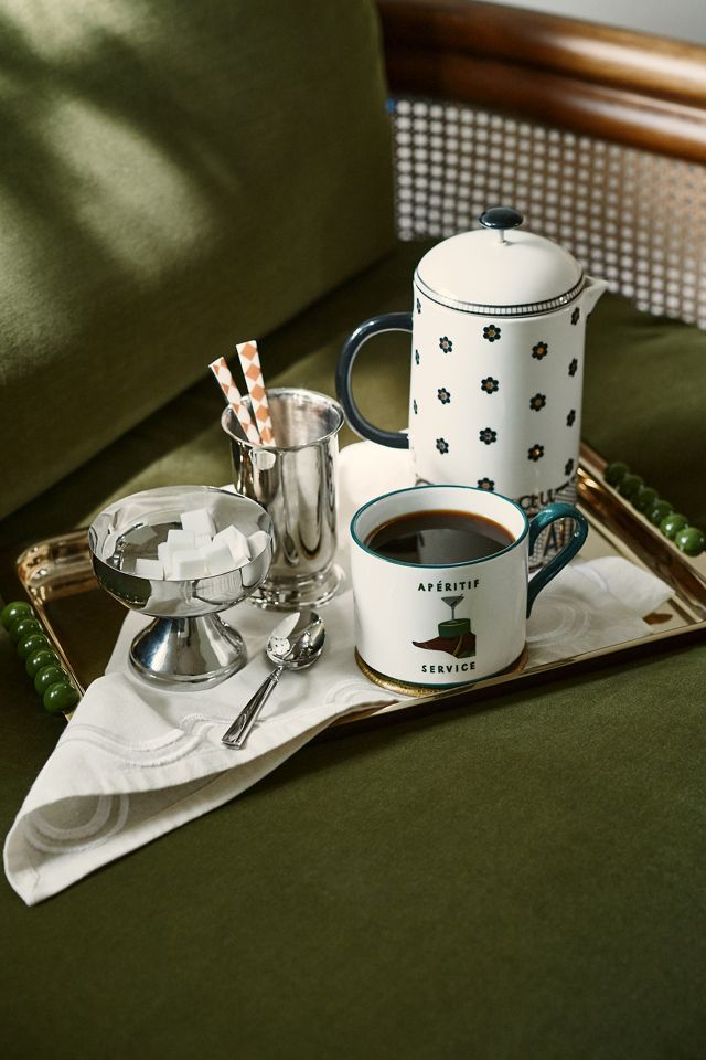 Bistro Tile Stoneware 24k Gold Accent French Press #2