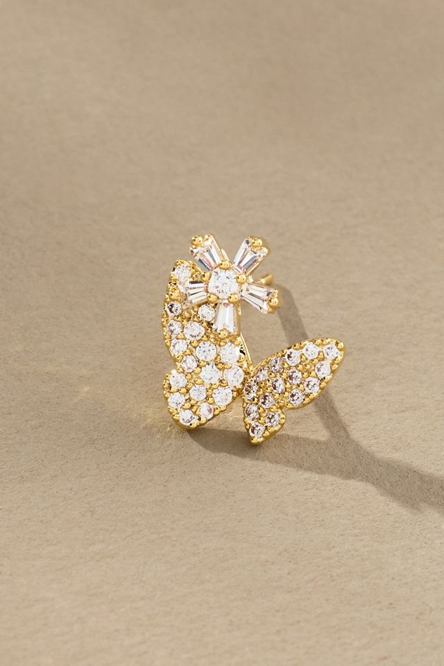 Pavé Butterfly Post Earrings #1