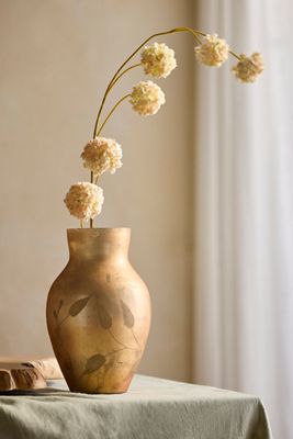 Faux Snowball Floral Spray