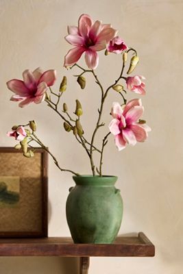 Faux Mauve Magnolia Spray