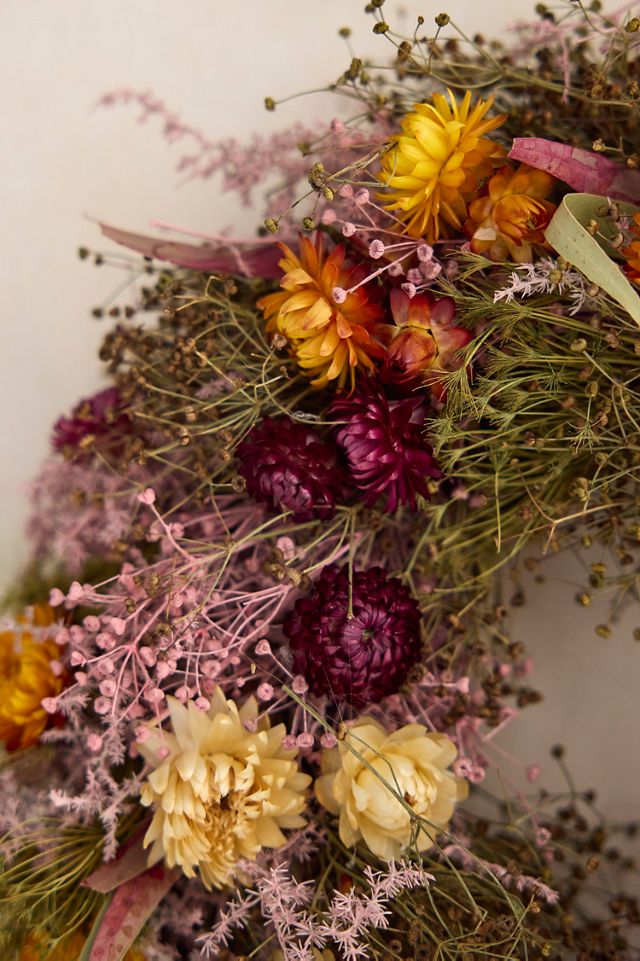 Autumnal Garden Dried Wreath #1
