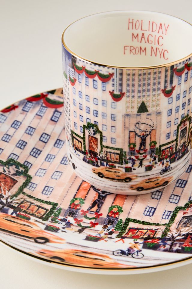 Holiday in the City Stoneware Dessert Plate