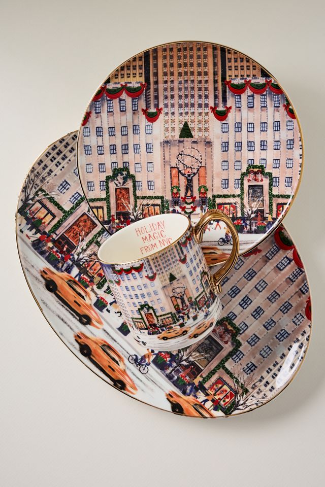 Holiday in the City Stoneware Dessert Plate