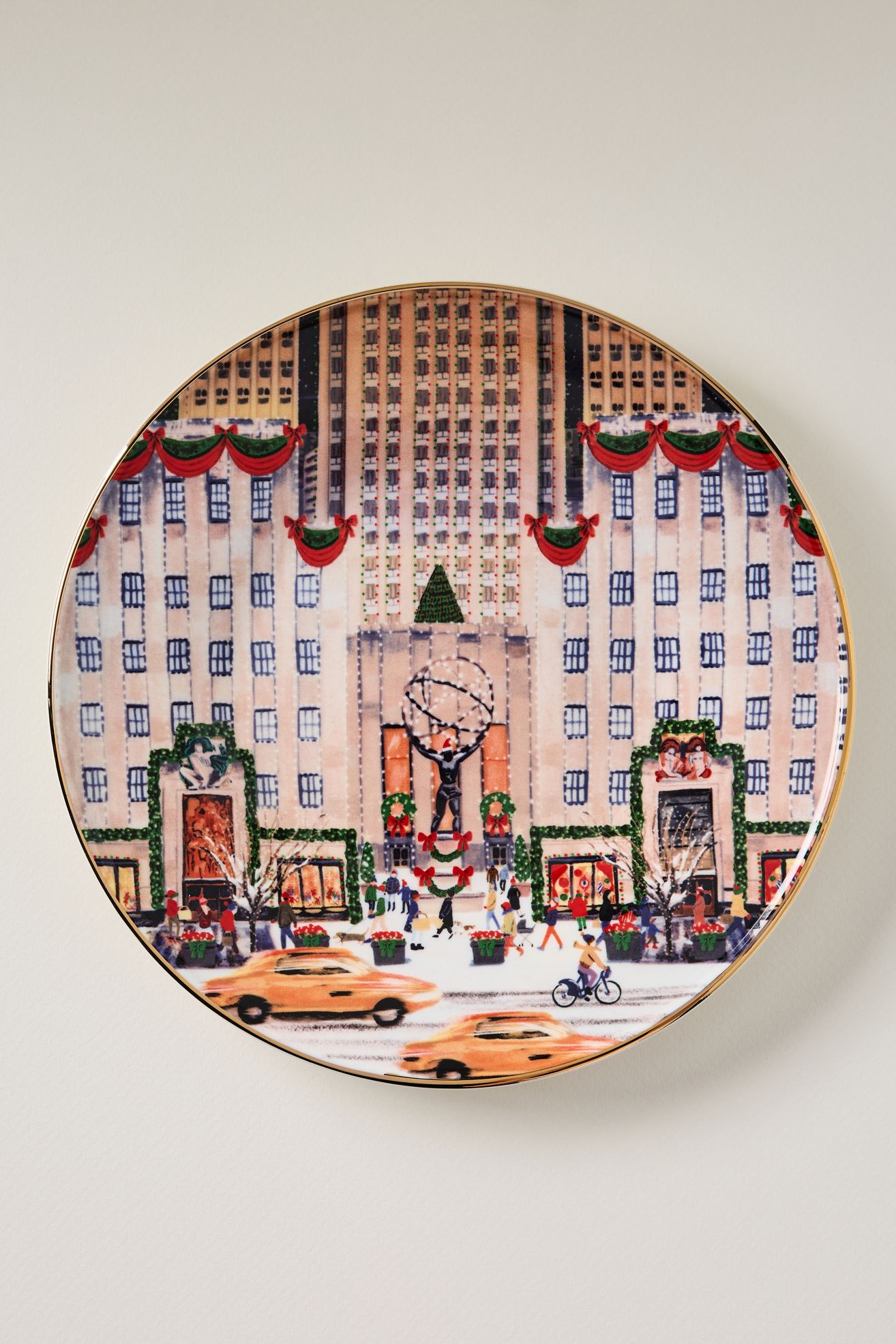 Holiday in the City Stoneware Dessert Plate - Nyc, Standard, One Size