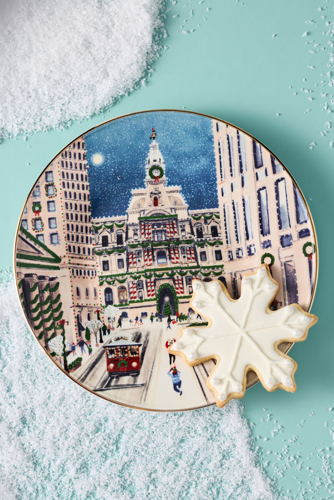 Holiday in the City Stoneware Dessert Plate - Philly, Standard, One Size