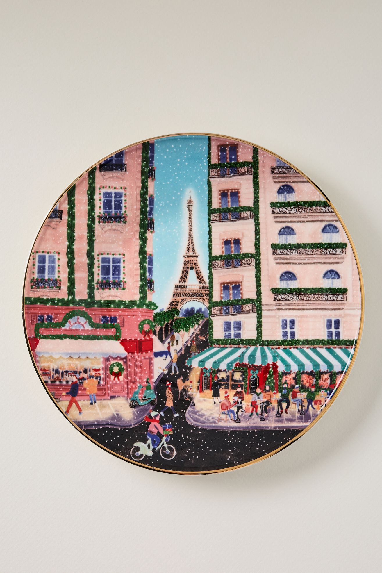 Holiday in the City Stoneware Dessert Plate - Paris, Standard, One Size