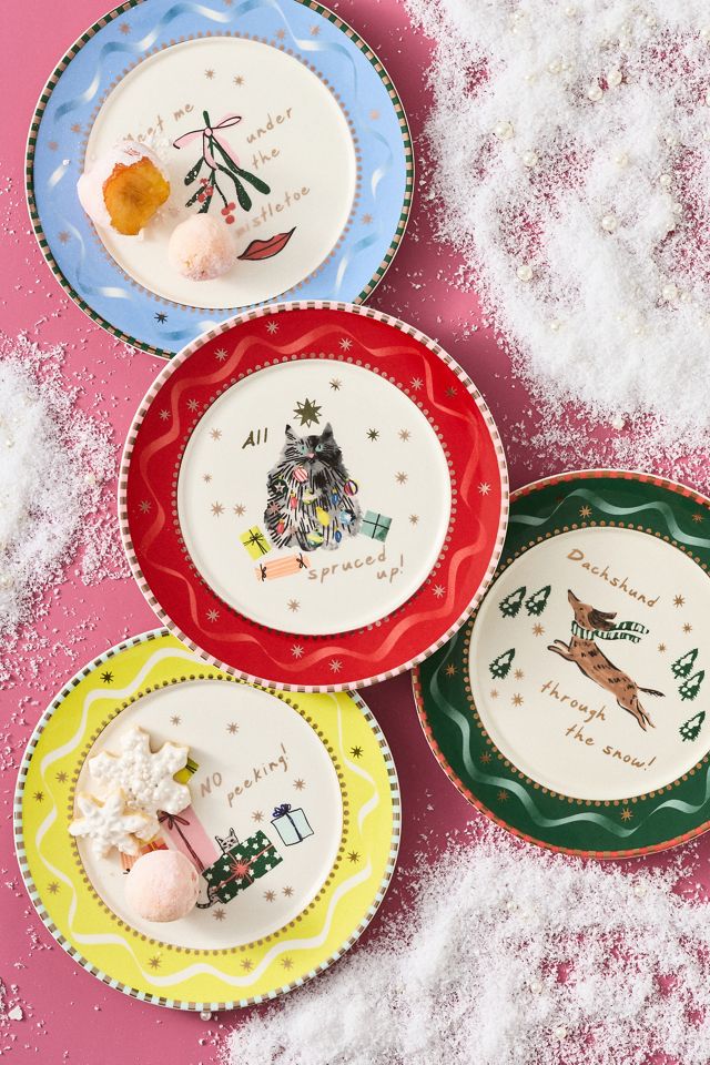 Caroline Stoneware Holiday Dessert Plate #1