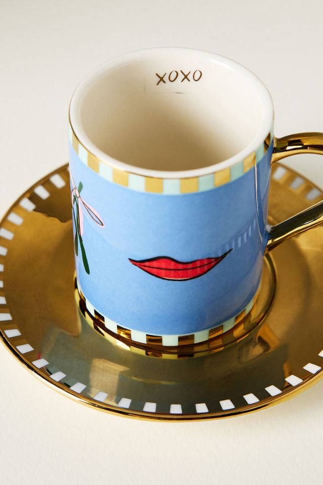 Caroline Stoneware Holiday Espresso Cup & Saucer #4
