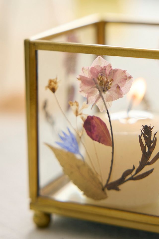 Pressed Floral Tea Light Holder #1