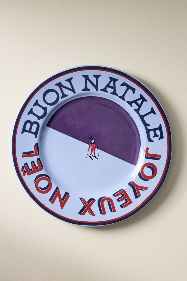 Après Ski Handpainted Stoneware Dessert Plate #2