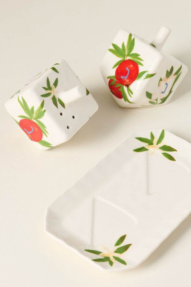 Leah Reena Goren Dreidel Stoneware Salt & Pepper Shakers #1