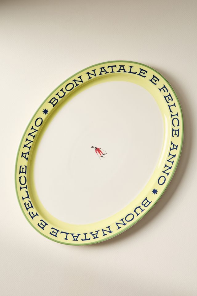 Après Ski Handpainted Stoneware Platter #1