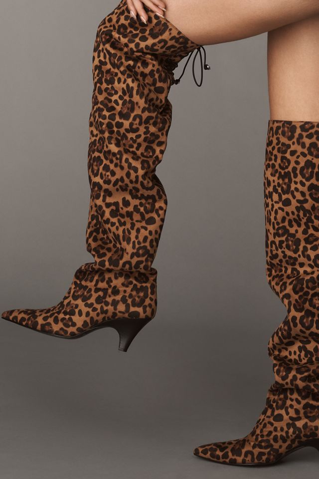 Reike Nen Thigh-High Slouchy Leopard-Print Boots #1