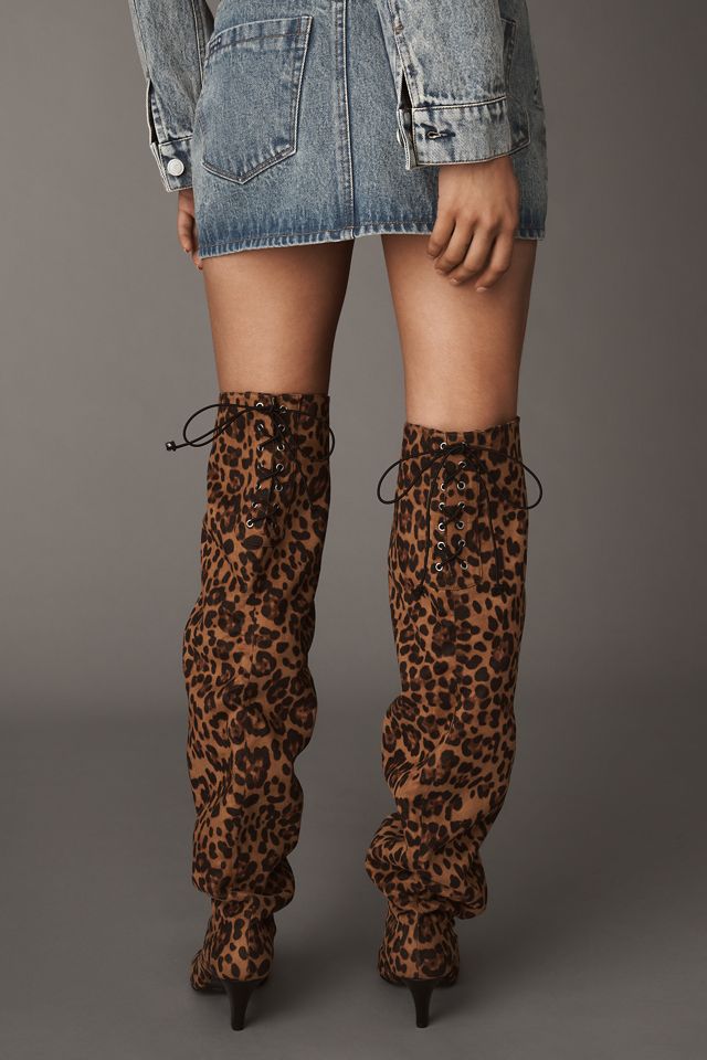 Reike Nen Thigh-High Slouchy Leopard-Print Boots #2