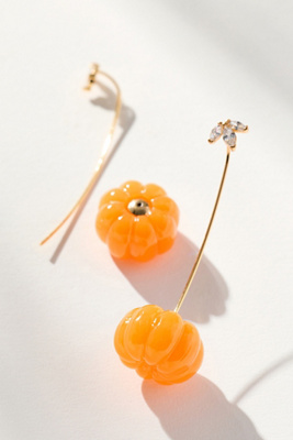 By Anthropologie Fall Icon Drop Earrings In Orange