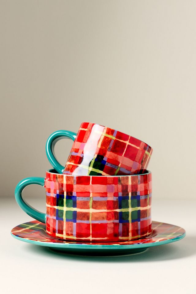 Tartan Steingut-Becher #2