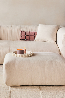 Anthropologie Orion Linen Ottoman