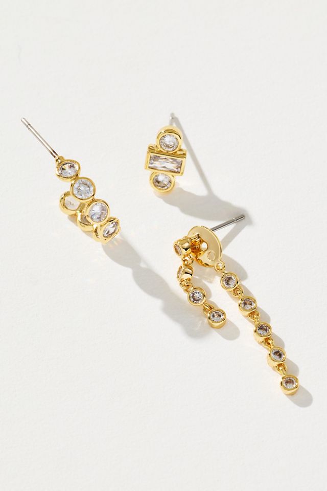 Crystal Post Earrings, Set of 3 #1