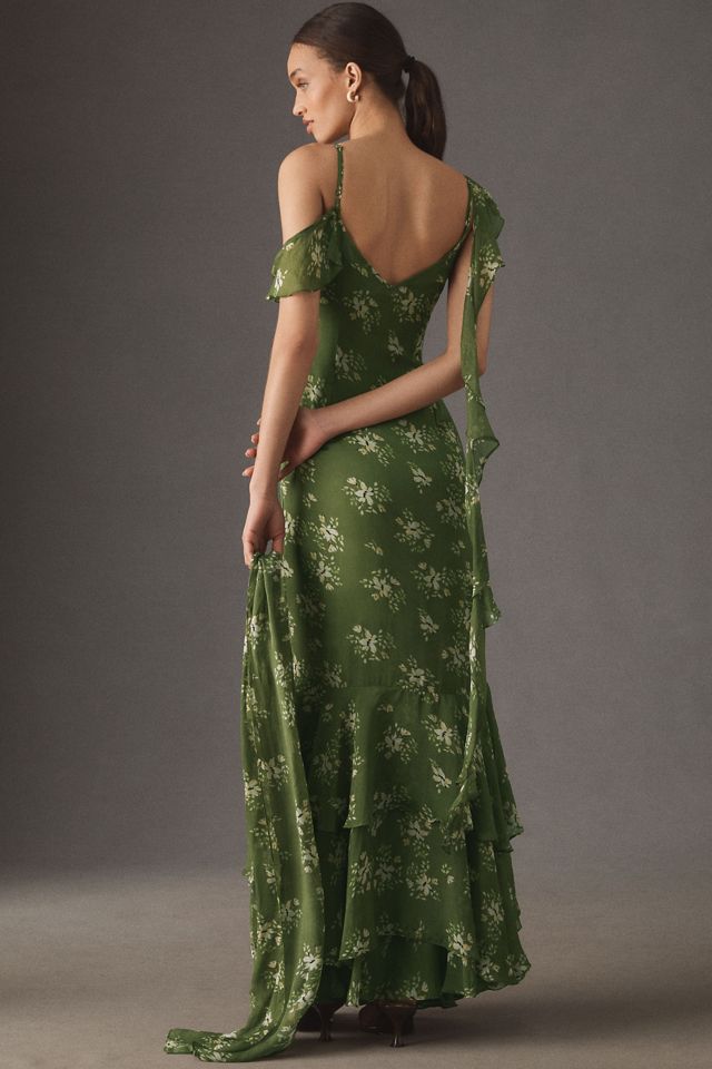 BHLDN Jules Off-Shoulder Ruffled Chiffon Maxi Dress #1