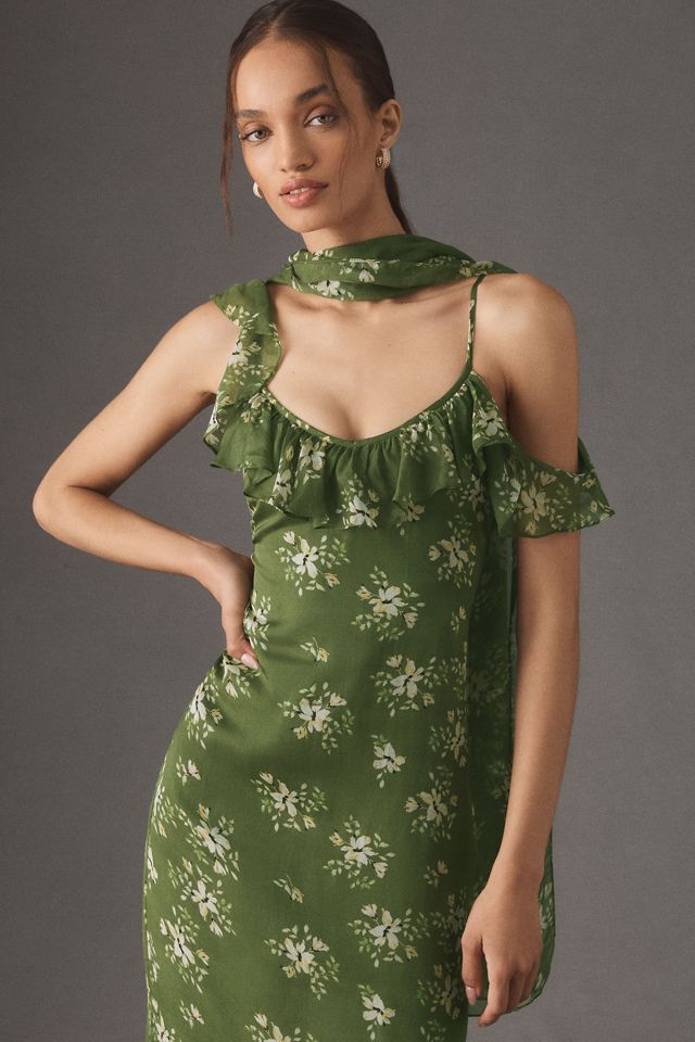 BHLDN Jules Off-Shoulder Ruffled Chiffon Maxi Dress #2