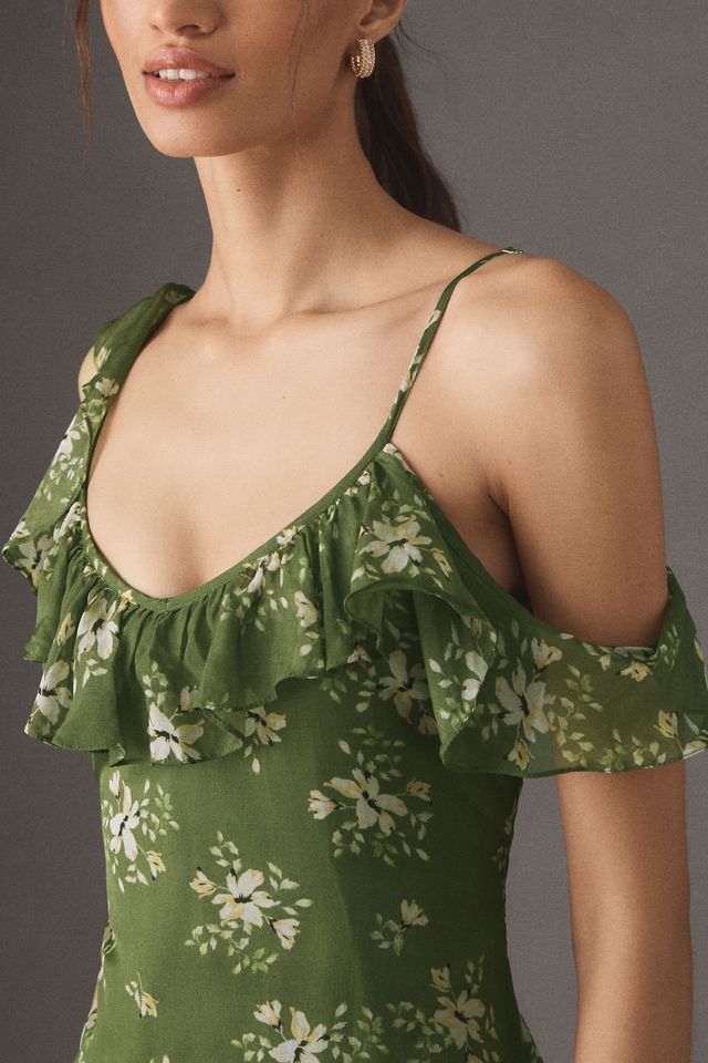 BHLDN Jules Off-Shoulder Ruffled Chiffon Maxi Dress #3