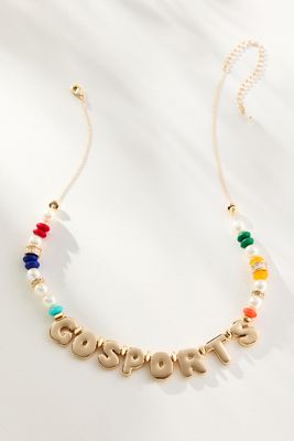 By Anthropologie Beaded Bubble-Letter Necklace