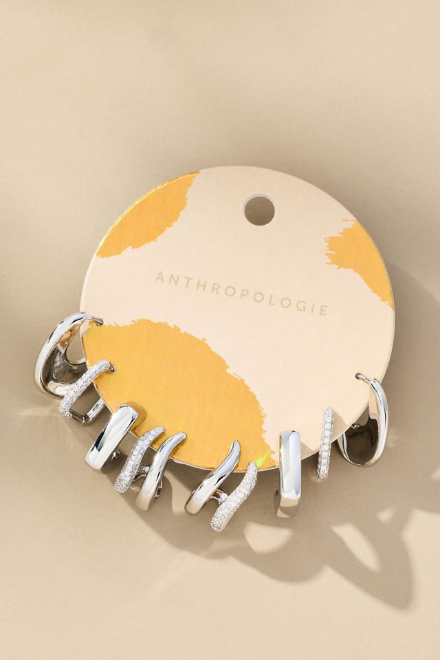 Foundation Huggie Hoop Earrings, Set of 4 #1