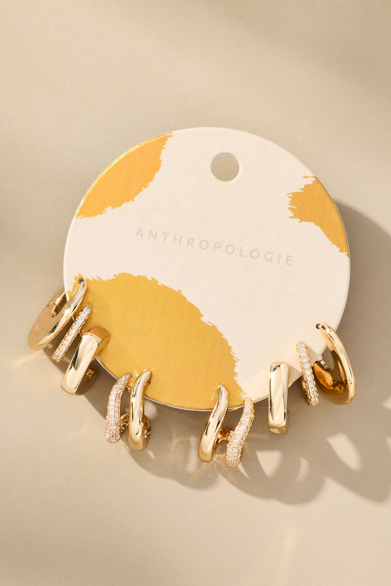 Foundation Huggie Hoop Earrings, Set of 4