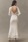 BHLDN Long-Sleeve Mock-Neck Stretch Lace Maxi Dress