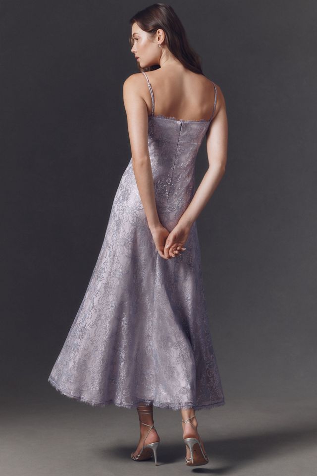 BHLDN Metallic Lace Midi Dress #1