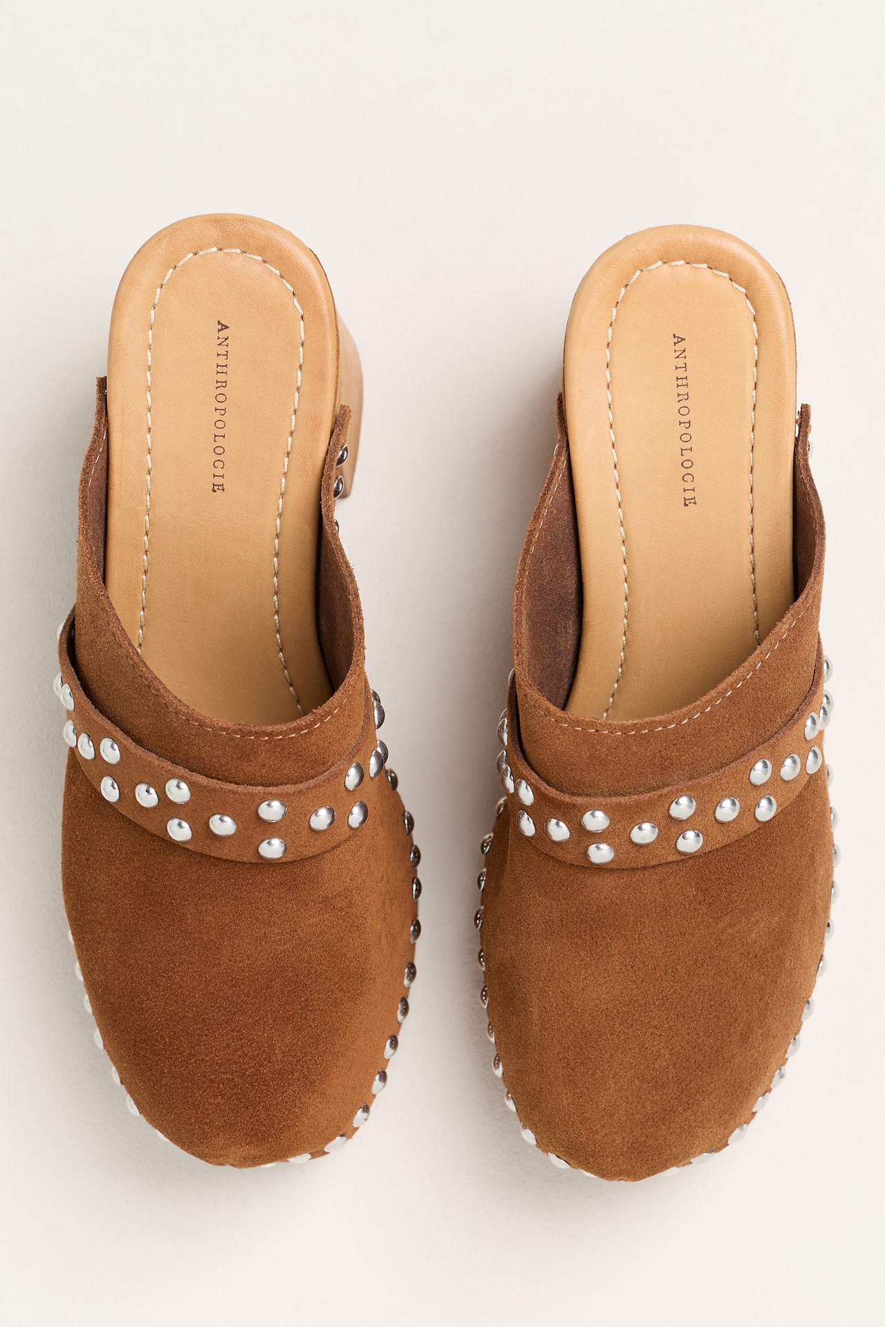 By Anthropologie Studded Block-Heel Clogs