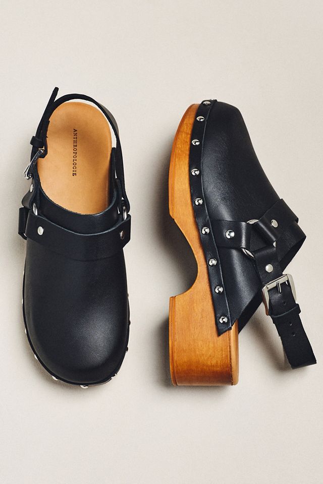 Studded Slingback Moto Clogs #1