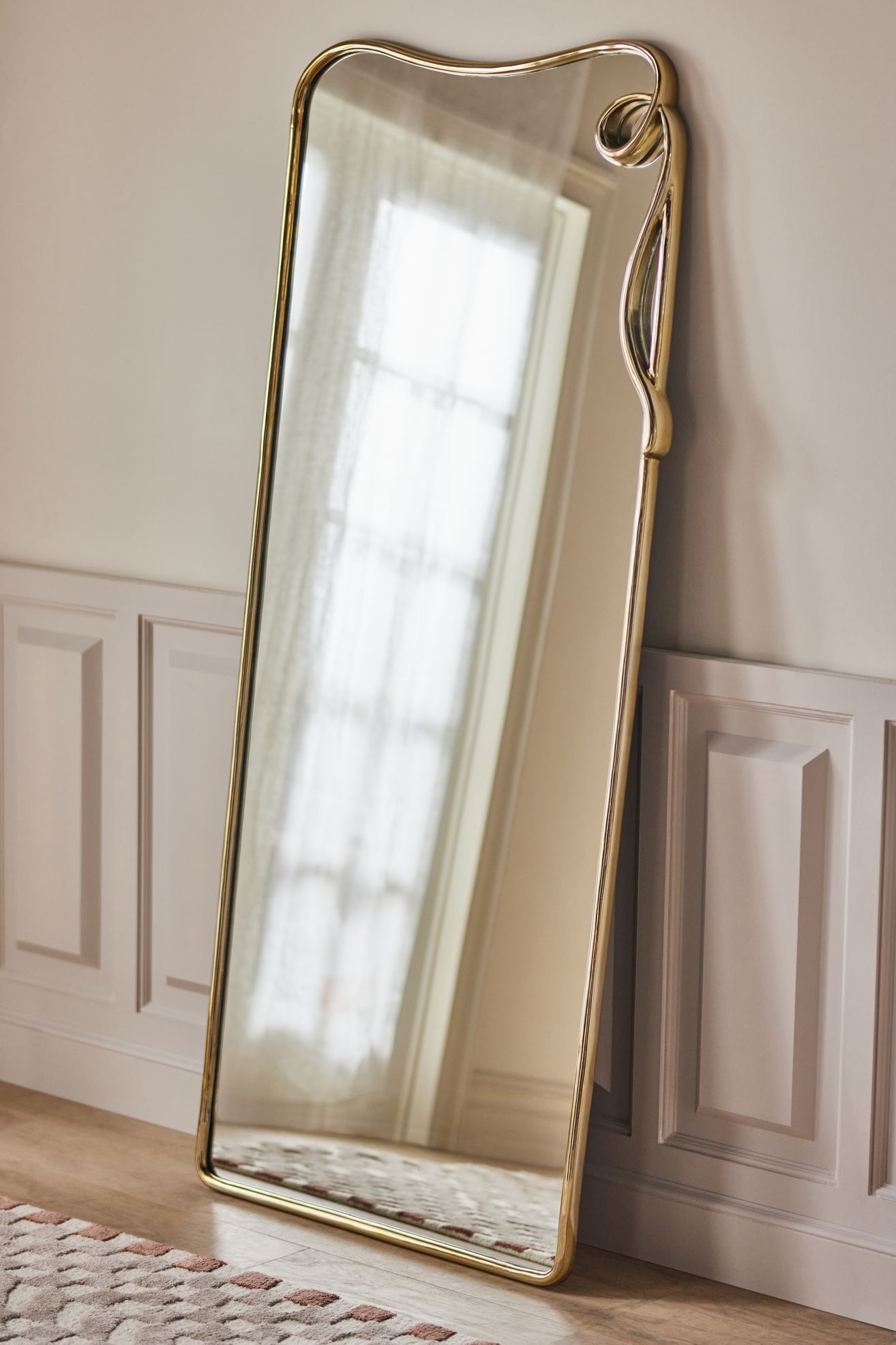Sade Metal Loop Rectangle Dressing Mirror - Brass, One Size