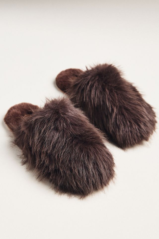 Maeve Fuzzy Faux-Fur Slippers #1