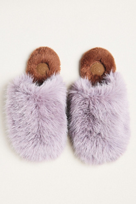 Maeve Fuzzy Faux-fur Slippers In Purple