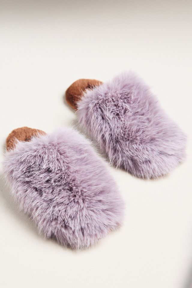 Maeve Fuzzy Faux-Fur Slippers