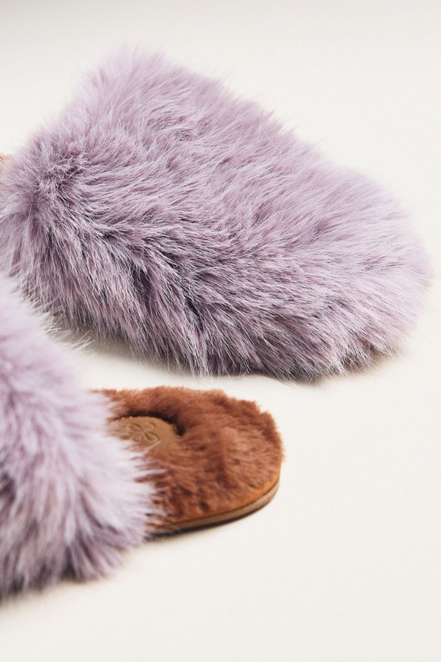 Maeve Fuzzy Faux-Fur Slippers