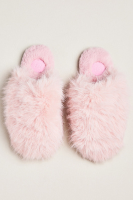 Maeve Fuzzy Faux-fur Slippers In Pink