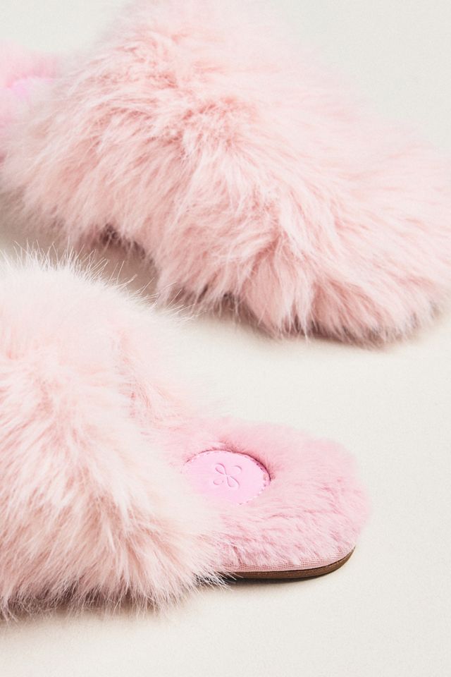Maeve Fuzzy Faux-Fur Slippers