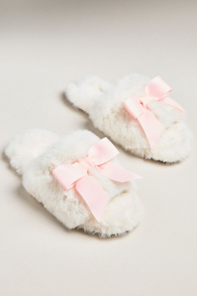 Pantofole Maeve Aperte con Fiocco in Ecopelliccia #1